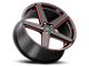MACH Forged MF.15 Glossy Black with Red Milled Accents Wheel; 20x9 (17-23 AWD Challenger)