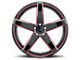 MACH Forged MF.15 Glossy Black with Red Milled Accents Wheel; 20x9 (11-23 AWD Charger)