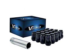 Black 6-Spline Lug Nut Kit; 14mm x 1.5; Set of 20 (21-24 Mustang Mach-E)