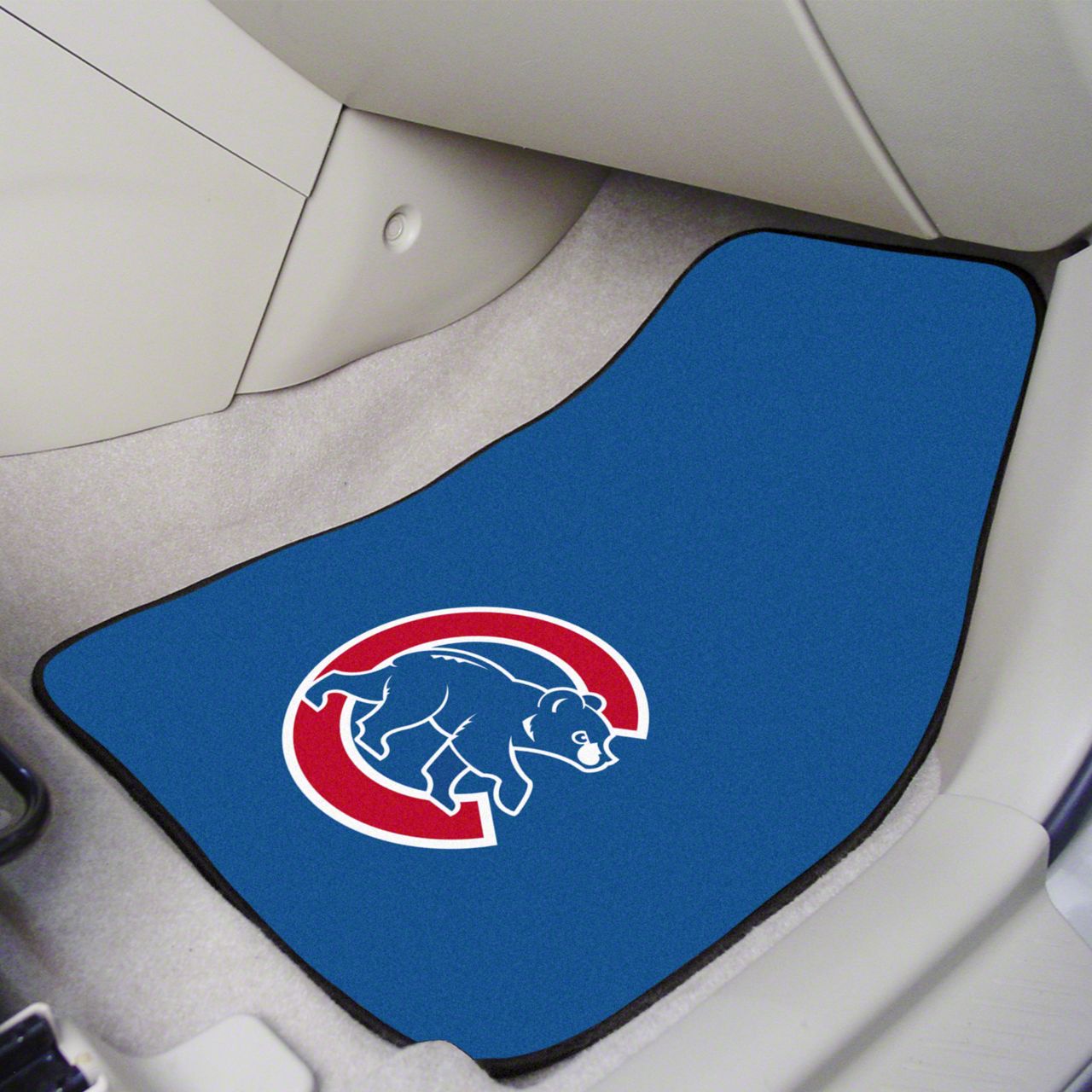 Mach-E Carpet Front Floor Mats with Chicago Cubs Logo; Blue (Universal ...