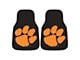 Carpet Front Floor Mats with Clemson University Logo; Black (Universal; Some Adaptation May Be Required)