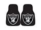 Carpet Front Floor Mats with Las Vegas Raiders Logo; Black (Universal; Some Adaptation May Be Required)