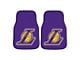 Carpet Front Floor Mats with Los Angeles Lakers Logo; Purple (Universal; Some Adaptation May Be Required)