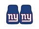 Carpet Front Floor Mats with New York Giants Logo; Dark Blue (Universal; Some Adaptation May Be Required)