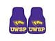 Carpet Front Floor Mats with University of Wisconsin-Stevens Point Logo; Purple (Universal; Some Adaptation May Be Required)