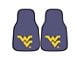 Carpet Front Floor Mats with West Virginia University Logo; Navy (Universal; Some Adaptation May Be Required)