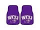 Carpet Front Floor Mats with Western Carolina University Logo; Purple (Universal; Some Adaptation May Be Required)