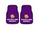 Carpet Front Floor Mats with Western Illinois University Logo; Black (Universal; Some Adaptation May Be Required)