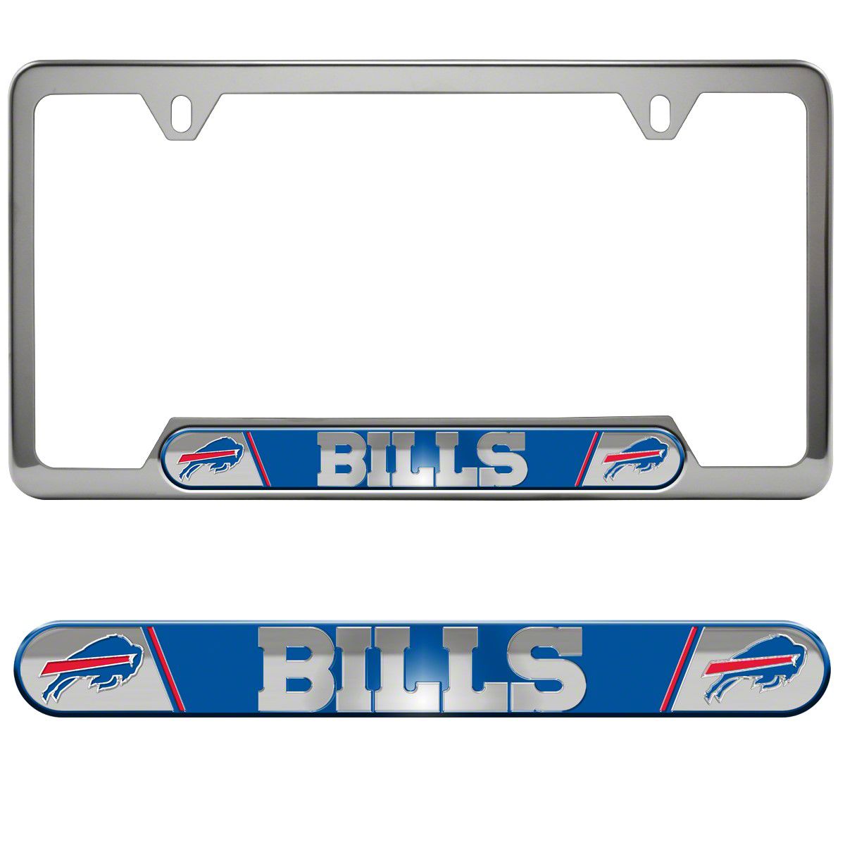 Mach-E Embossed License Plate Frame with Buffalo Bills Logo; Blue ...