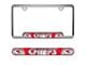 Embossed License Plate Frame with Kansas City Chiefs Logo; Red (Universal; Some Adaptation May Be Required)