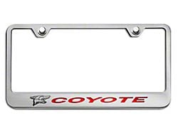 License Plate Frame with Coyote Logo; Bright Red Inlay Solid (Universal; Some Adaptation May Be Required)