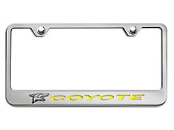 License Plate Frame with Coyote Logo; Yellow Inlay Solid (Universal; Some Adaptation May Be Required)
