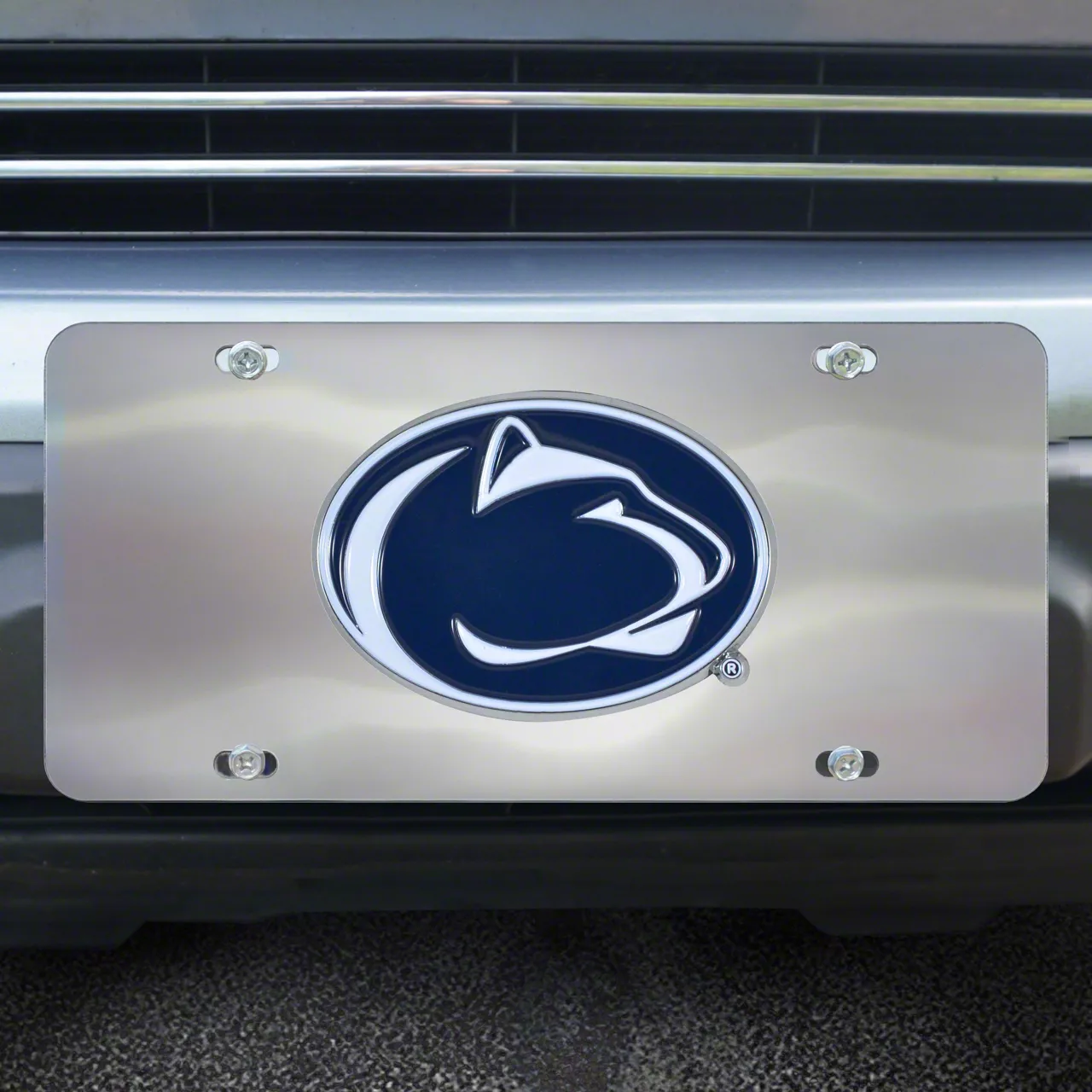 Mach-E License Plate with Penn State University Logo; Stainless Steel ...