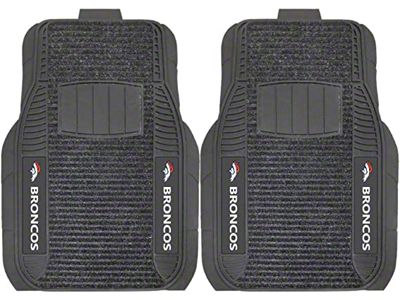 Molded Front Floor Mats with Denver Broncos Logo (Universal; Some Adaptation May Be Required)