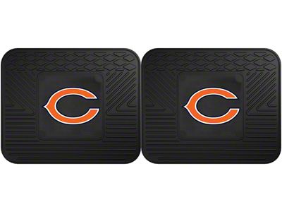 Molded Rear Floor Mats with Chicago Bears Logo (Universal; Some Adaptation May Be Required)