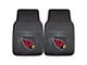 Vinyl Front Floor Mats with Arizona Cardinals Logo; Black (Universal; Some Adaptation May Be Required)