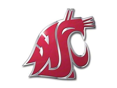 Washington State University Embossed Emblem; Maroon (Universal; Some Adaptation May Be Required)