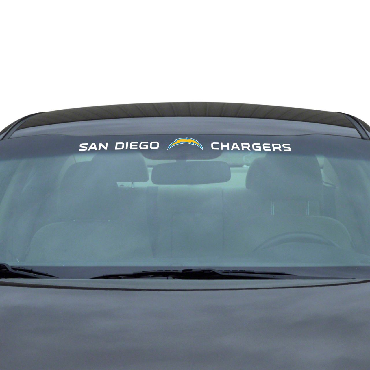 Mach-E Windshield Decal with Los Angeles Chargers Logo; White ...