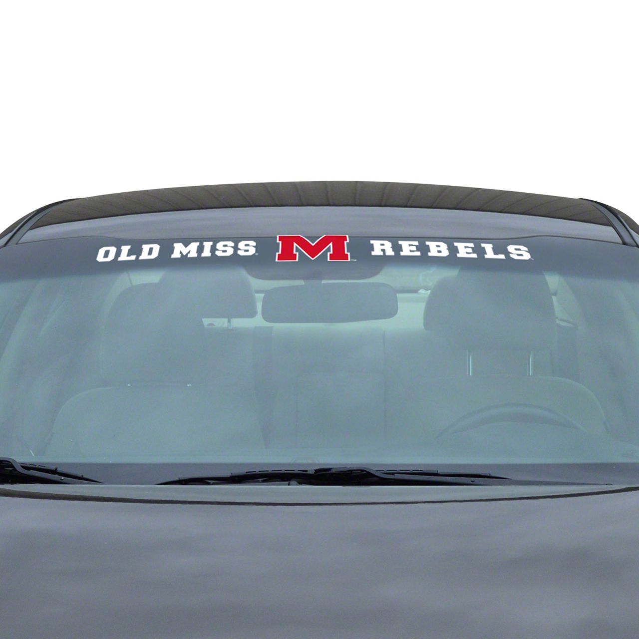 Mach-E Windshield Decal with Ole Miss Logo; White (Universal; Some ...