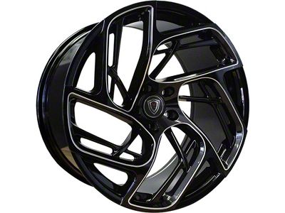 Marquee Wheels M1002 Gloss Black Milled Wheel; Rear Only; 20x10.5; 20mm Offset (06-10 RWD Charger)