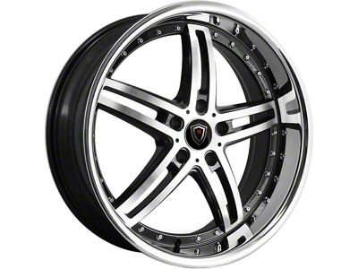 Marquee Wheels M5329 Gloss Black Machined with Stainless Lip Wheel; 20x9; 35mm Offset (06-10 RWD Charger)