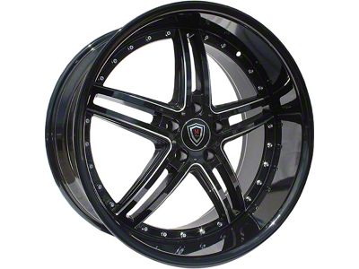 Marquee Wheels M5329 Gloss Black Milled Wheel; 20x9; 35mm Offset (06-10 RWD Charger)