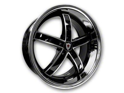 Marquee Wheels M5330 Gloss Black Machined with Stainless Lip Wheel; Rear Only; 20x10.5; 20mm Offset (06-10 RWD Charger)