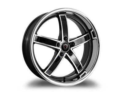 Marquee Wheels M5330 Gloss Black Machined with Stainless Lip Wheel; 20x9 (06-10 RWD Charger)