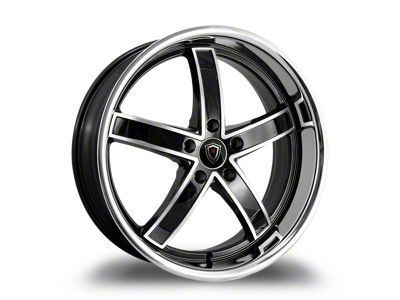 Marquee Wheels M5330 Gloss Black Machined with Stainless Lip Wheel; 20x9; 15mm Offset (06-10 RWD Charger)