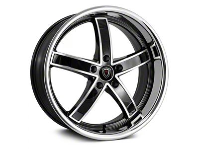 Marquee Wheels M5330 Gloss Black Machined with Stainless Lip Wheel; 20x9; 35mm Offset (06-10 RWD Charger)