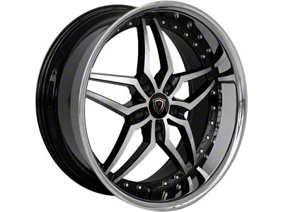 Marquee Wheels M5331A Gloss Black Machined with Stainless Lip Wheel; 20x9; 15mm Offset (06-10 RWD Charger)