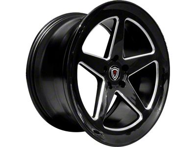 Marquee Wheels M9535 Gloss Black Milled Wheel; Rear Only; 20x10.5; 15mm Offset (06-10 RWD Charger)