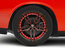 Marquee Wheels MR3259 Gloss Black with Red Milled Accents Wheel; Rear Only; 20x10.5; 20mm Offset (08-23 RWD Challenger)