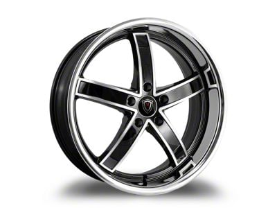 Marquee Wheels M5330 Gloss Black Machined with Stainless Lip Wheel; 20x9 (11-23 RWD Charger)
