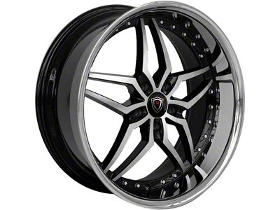 Marquee Wheels M5331A Gloss Black Machined with Stainless Lip Wheel; 20x9 (11-23 RWD Charger)