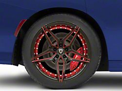 Marquee Wheels MR3259 Gloss Black with Red Milled Accents Wheel; Rear Only; 20x10.5; 20mm Offset (11-23 RWD Charger)