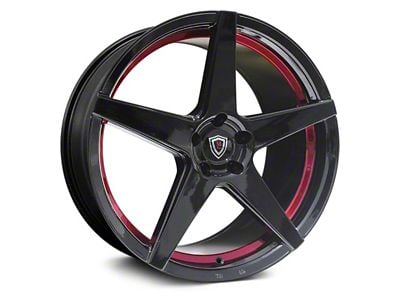 Marquee Wheels M1001 Gloss Black with Red Inner Line Wheel; 20x9 (06-10 RWD Charger)