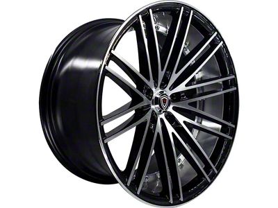 Marquee Wheels M3246 Gloss Black Machined with Polished Inner Lip Wheel; Rear Only; 20x10.5 (06-10 RWD Charger)