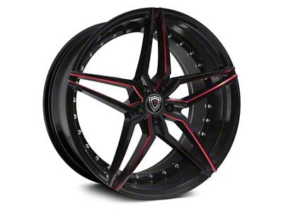 Marquee Wheels M3259 Gloss Black with Red Milled Wheel; 22x9; 15mm Offset (06-10 RWD Charger)