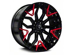 Marquee Wheels M3371 Gloss Black with Red Spoke Accents Wheel; 20x9 (06-10 RWD Charger)