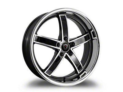 Marquee Wheels M5330A Gloss Black Machined with Stainless Lip Wheel; 20x9 (07-10 AWD Charger)