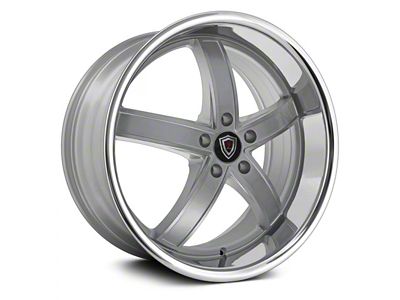 Marquee Wheels M5330A Silver Machined with Stainless Lip Wheel; 22x9 (06-10 RWD Charger)