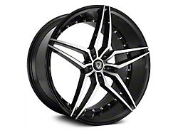 Marquee Wheels M3259 Gloss Black Machined Wheel; Rear Only; 22x10.5; 15mm Offset (08-23 RWD Challenger, Excluding Widebody)