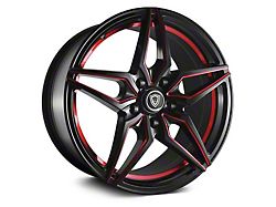 Marquee Wheels M3259 Gloss Black with Red Milled Accents Wheel; 18x8; 25mm Offset (08-23 RWD Challenger w/o Brembo, Excluding Widebody)