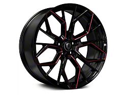 Marquee Wheels M1004 Gloss Black with Red Milled Accents Wheel; Rear Only; 20x10.5 (11-23 RWD Charger, Excluding Widebody)