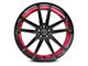Marquee Wheels M3197 Gloss Black with Red Milled Accents Wheel; 22x9 (11-23 RWD Charger, Excluding Widebody)