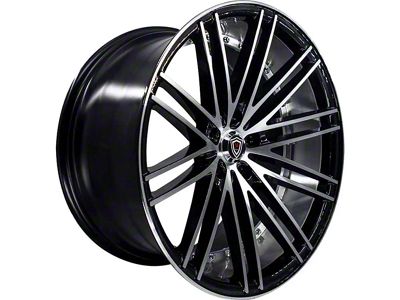 Marquee Wheels M3246 Gloss Black Machined with Polished Inner Lip Wheel; Rear Only; 20x10.5 (11-23 RWD Charger, Excluding Widebody)
