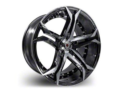 Marquee Wheels M3284 Gloss Black Machined Wheel; Rear Only; 20x10.5 (11-23 RWD Charger, Excluding Widebody)