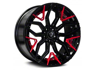 Marquee Wheels M3371 Gloss Black with Red Spoke Accents Wheel; 20x9 (11-23 RWD Charger, Excluding Widebody)