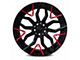 Marquee Wheels M3371 Gloss Black with Red Spoke Accents Wheel; 20x9 (11-23 RWD Charger, Excluding Widebody)